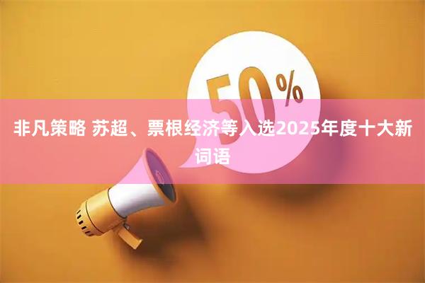 非凡策略 苏超、票根经济等入选2025年度十大新词语